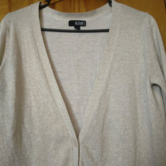 a.n.a. A New Approach Women's Petite Medium Long Sleeve Button Front Cardigan - Picture 2 of 5